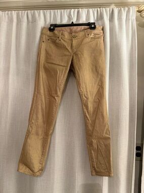 Lilly Pulitzer Worth Skinny Mini Metallic Gold Straight Leg Jeans Size 4